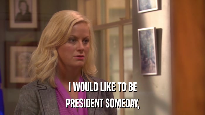 I WOULD LIKE TO BE PRESIDENT SOMEDAY, 
