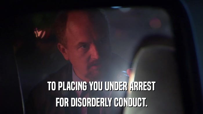TO PLACING YOU UNDER ARREST FOR DISORDERLY CONDUCT. 