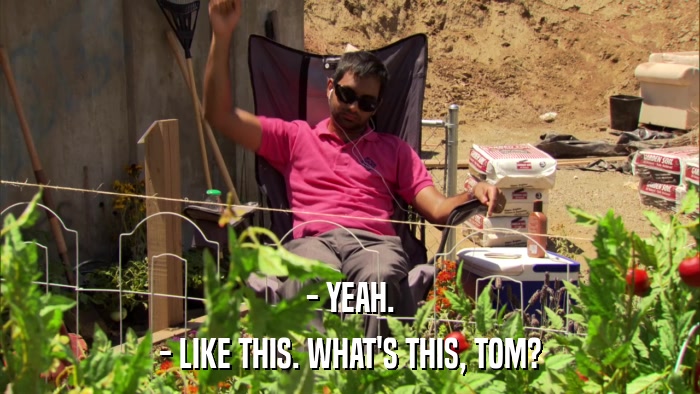 - YEAH. - LIKE THIS. WHAT'S THIS, TOM? 