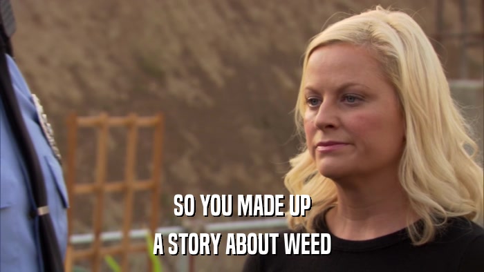 SO YOU MADE UP A STORY ABOUT WEED 