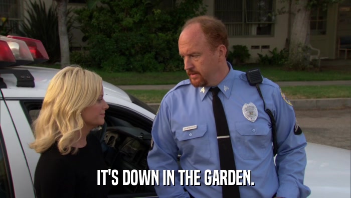 IT'S DOWN IN THE GARDEN.  