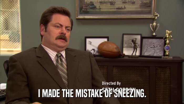 I MADE THE MISTAKE OF SNEEZING.  