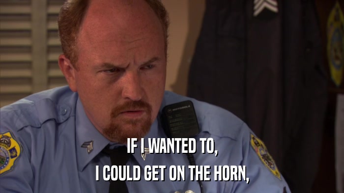 IF I WANTED TO, I COULD GET ON THE HORN, 