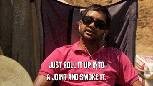 JUST ROLL IT UP INTO A JOINT AND SMOKE IT. 