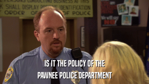 IS IT THE POLICY OF THE PAWNEE POLICE DEPARTMENT 