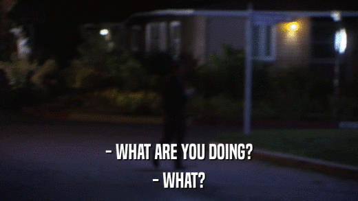 - WHAT ARE YOU DOING? - WHAT? 