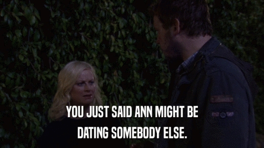 YOU JUST SAID ANN MIGHT BE DATING SOMEBODY ELSE. 