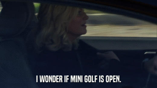 I WONDER IF MINI GOLF IS OPEN.  