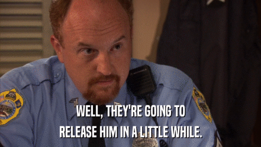 WELL, THEY'RE GOING TO RELEASE HIM IN A LITTLE WHILE. 