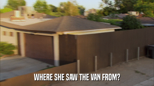 WHERE SHE SAW THE VAN FROM?  