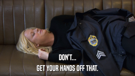 DON'T... GET YOUR HANDS OFF THAT. 