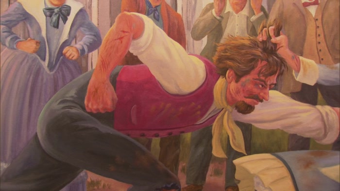 THIS DEPICTS KIND OF A FAMOUS FIGHT BETWEEN REVEREND BRADLEY 