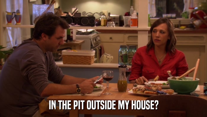 IN THE PIT OUTSIDE MY HOUSE?  