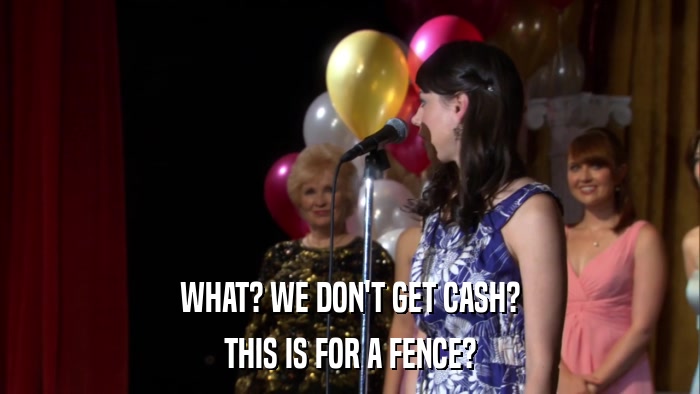 WHAT? WE DON'T GET CASH? THIS IS FOR A FENCE? 