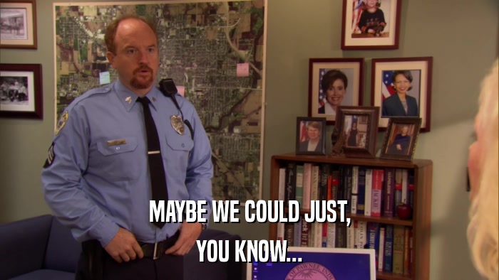 MAYBE WE COULD JUST, YOU KNOW... 