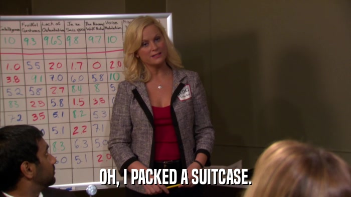 OH, I PACKED A SUITCASE.  