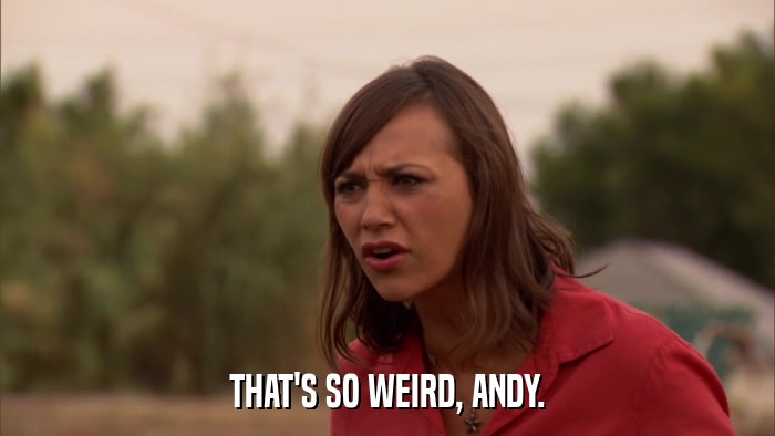 THAT'S SO WEIRD, ANDY.  