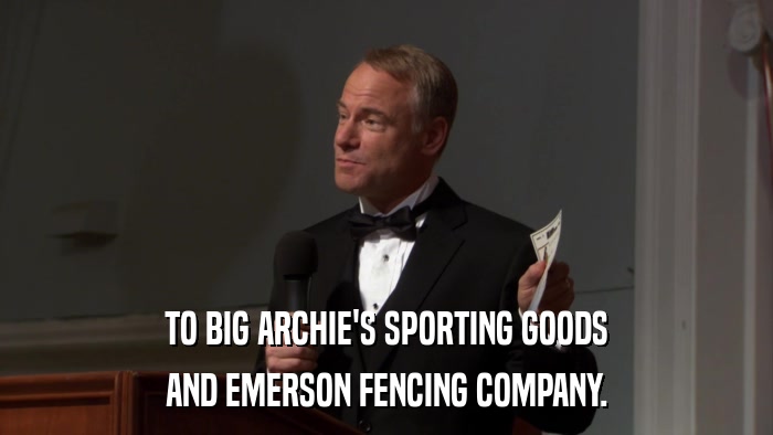 TO BIG ARCHIE'S SPORTING GOODS AND EMERSON FENCING COMPANY. 
