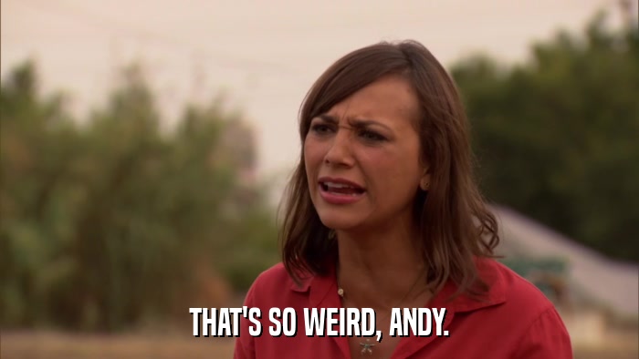 THAT'S SO WEIRD, ANDY.  