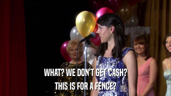 WHAT? WE DON'T GET CASH? THIS IS FOR A FENCE? 