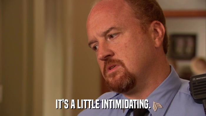 IT'S A LITTLE INTIMIDATING.  