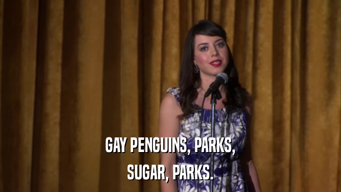 GAY PENGUINS, PARKS, SUGAR, PARKS. 