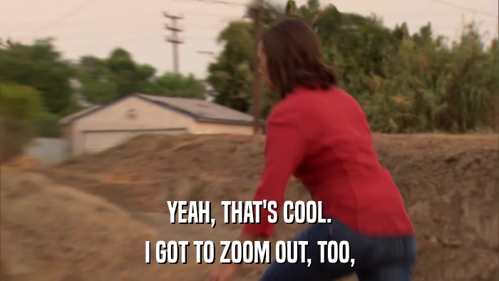 YEAH, THAT'S COOL. I GOT TO ZOOM OUT, TOO, 