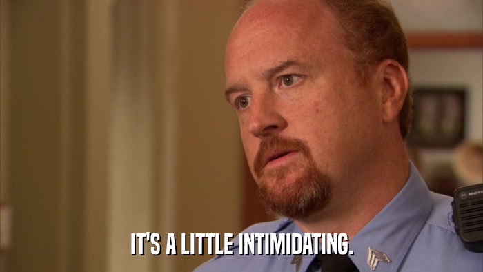 IT'S A LITTLE INTIMIDATING.  