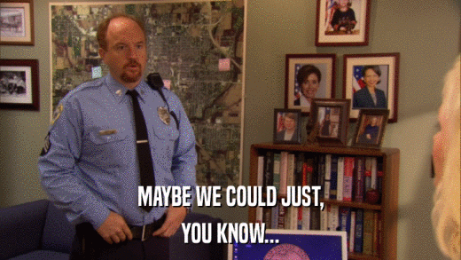MAYBE WE COULD JUST, YOU KNOW... 