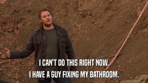 I CAN'T DO THIS RIGHT NOW. I HAVE A GUY FIXING MY BATHROOM. 