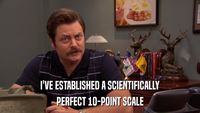 I'VE ESTABLISHED A SCIENTIFICALLY PERFECT 10-POINT SCALE 