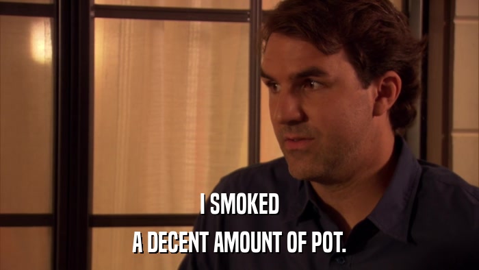 I SMOKED A DECENT AMOUNT OF POT. 