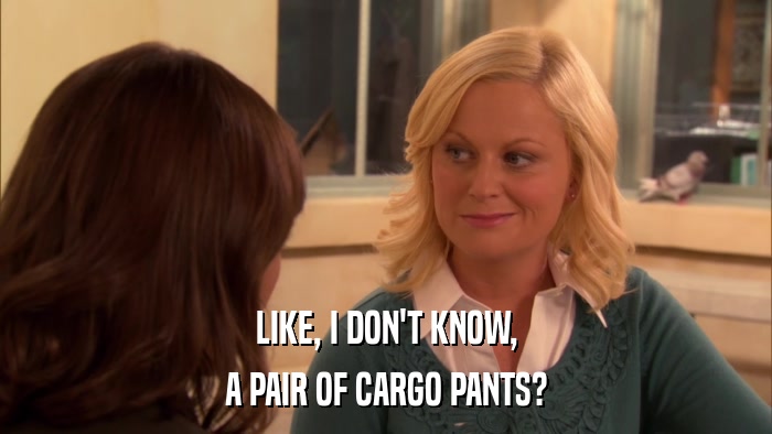 LIKE, I DON'T KNOW, A PAIR OF CARGO PANTS? 