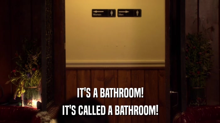 IT'S A BATHROOM! IT'S CALLED A BATHROOM! 