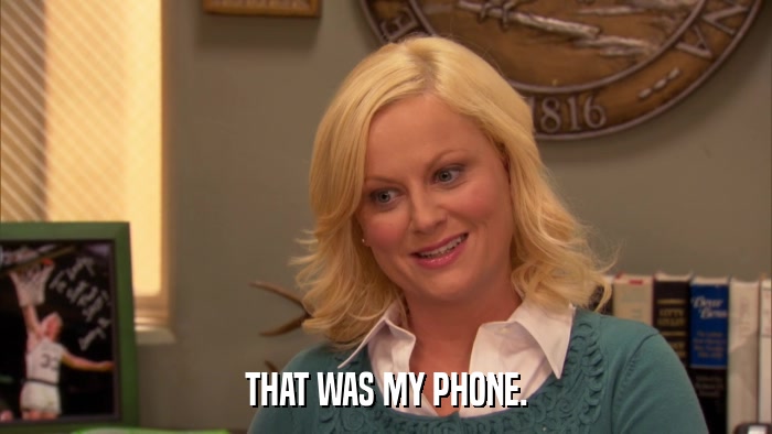 THAT WAS MY PHONE.  