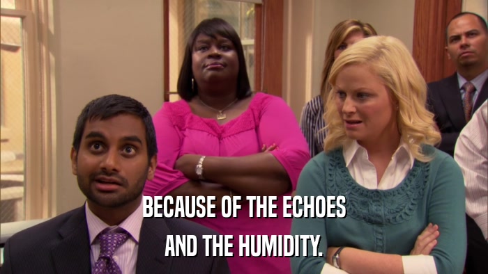 BECAUSE OF THE ECHOES AND THE HUMIDITY. 