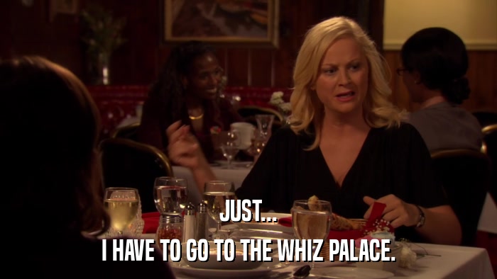JUST... I HAVE TO GO TO THE WHIZ PALACE. 