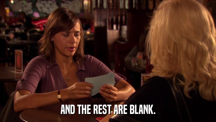 AND THE REST ARE BLANK.  
