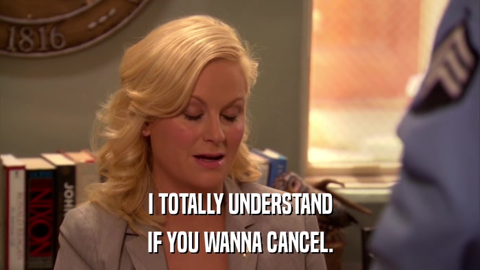 I TOTALLY UNDERSTAND IF YOU WANNA CANCEL. 