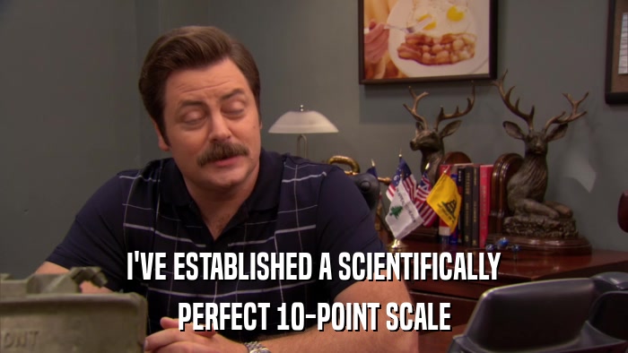 I'VE ESTABLISHED A SCIENTIFICALLY PERFECT 10-POINT SCALE 