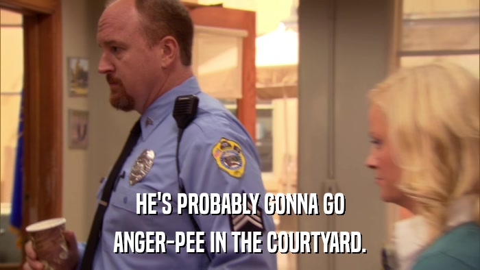 HE'S PROBABLY GONNA GO ANGER-PEE IN THE COURTYARD. 