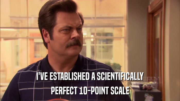 I'VE ESTABLISHED A SCIENTIFICALLY PERFECT 10-POINT SCALE 
