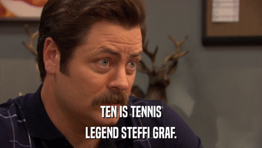 TEN IS TENNIS LEGEND STEFFI GRAF. 