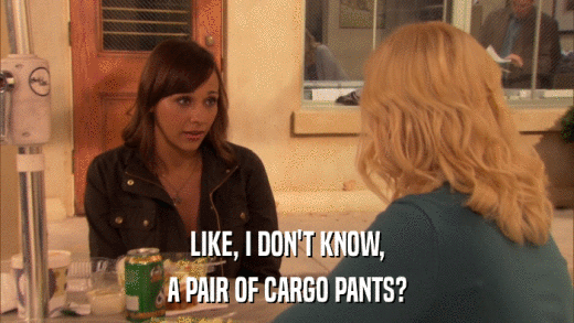 LIKE, I DON'T KNOW, A PAIR OF CARGO PANTS? 