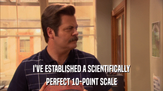 I'VE ESTABLISHED A SCIENTIFICALLY PERFECT 10-POINT SCALE 