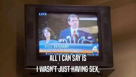 ALL I CAN SAY IS I WASN'T JUST HAVING SEX, 