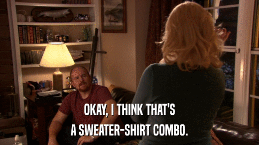OKAY, I THINK THAT'S A SWEATER-SHIRT COMBO. 