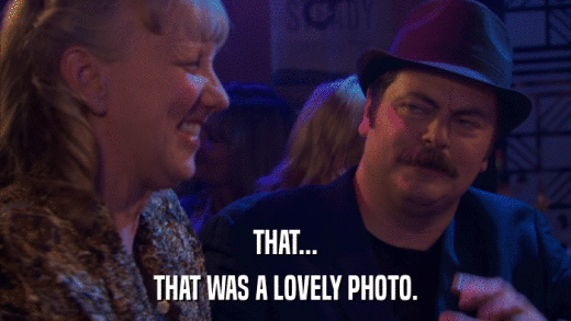THAT... THAT WAS A LOVELY PHOTO. 