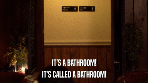 IT'S A BATHROOM! IT'S CALLED A BATHROOM! 