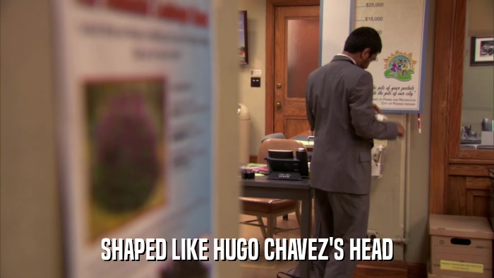 SHAPED LIKE HUGO CHAVEZ'S HEAD  